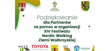 Podziękowania dla Partnerów XIV Nordic Walking Ziemi Wałbrzyskiej